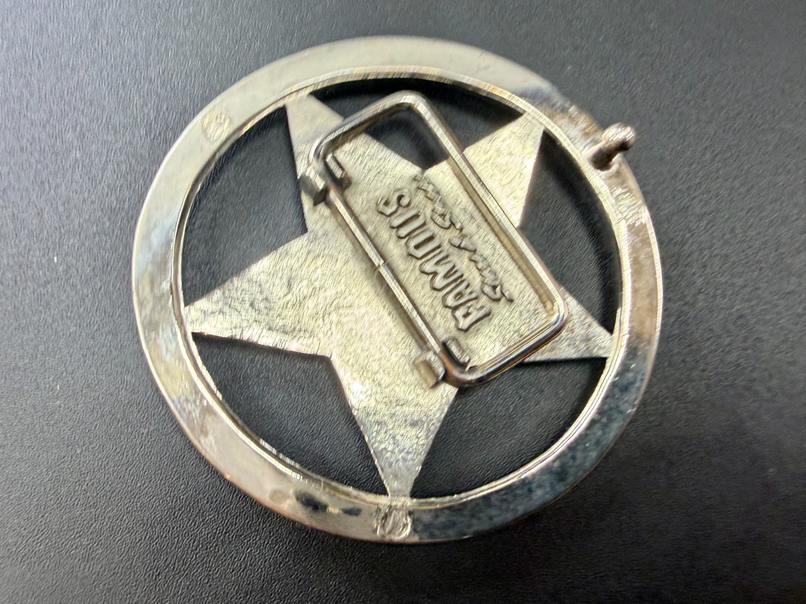 Famous Stars & Straps Five Point Star Logo See-Trough Silver Color Belt Buckle