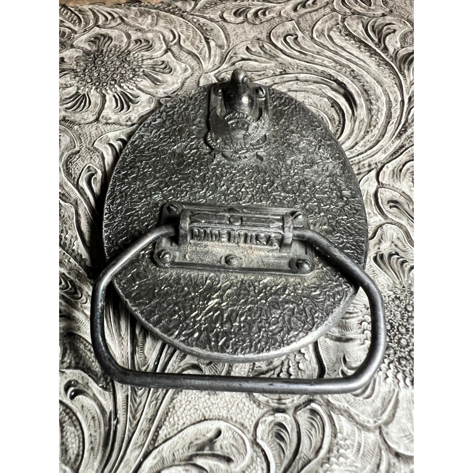 Vintage 1980s FishAmerica Limited Edition Pewter Belt Buckle American Buckle USA