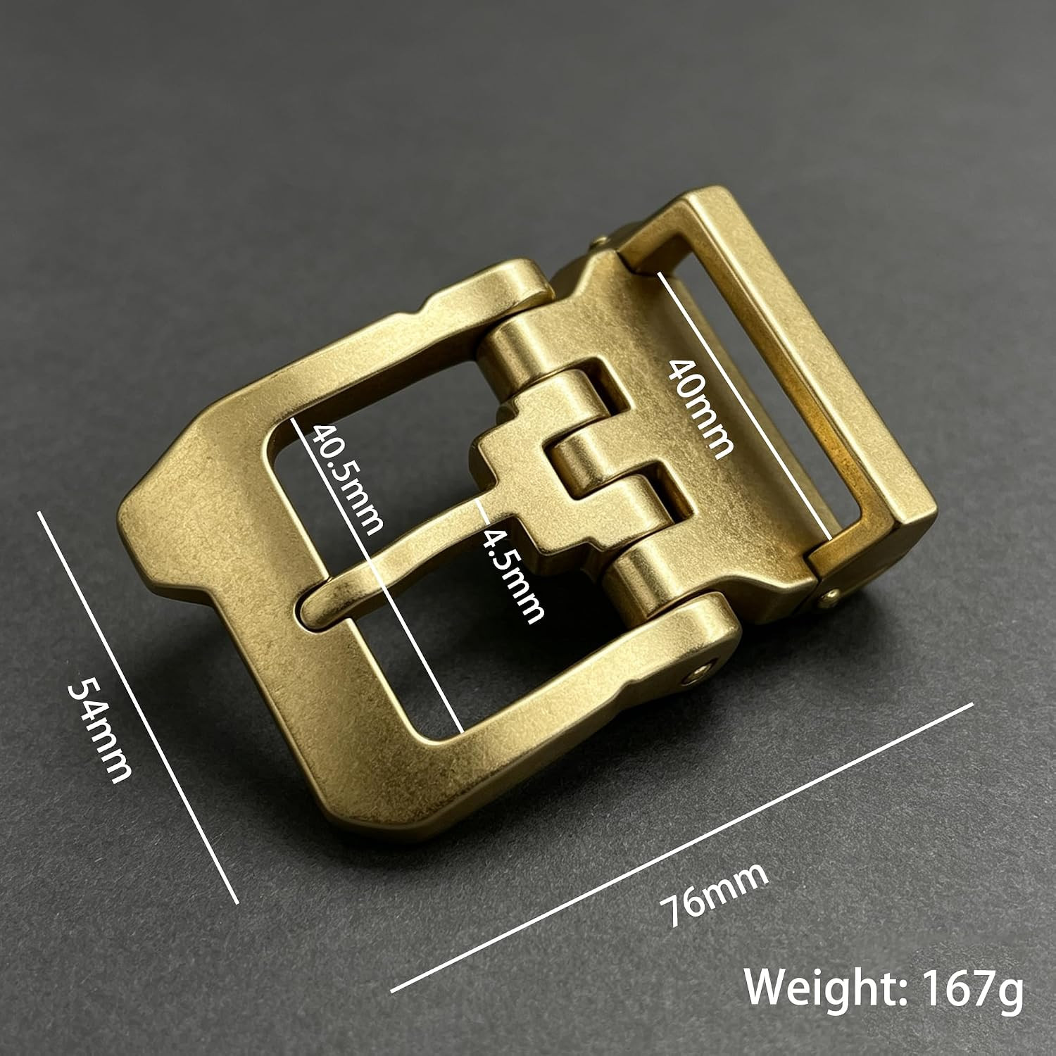 Premium Solid Brass Belt Buckle for Men, Antique Single Prong Replacement Buckle