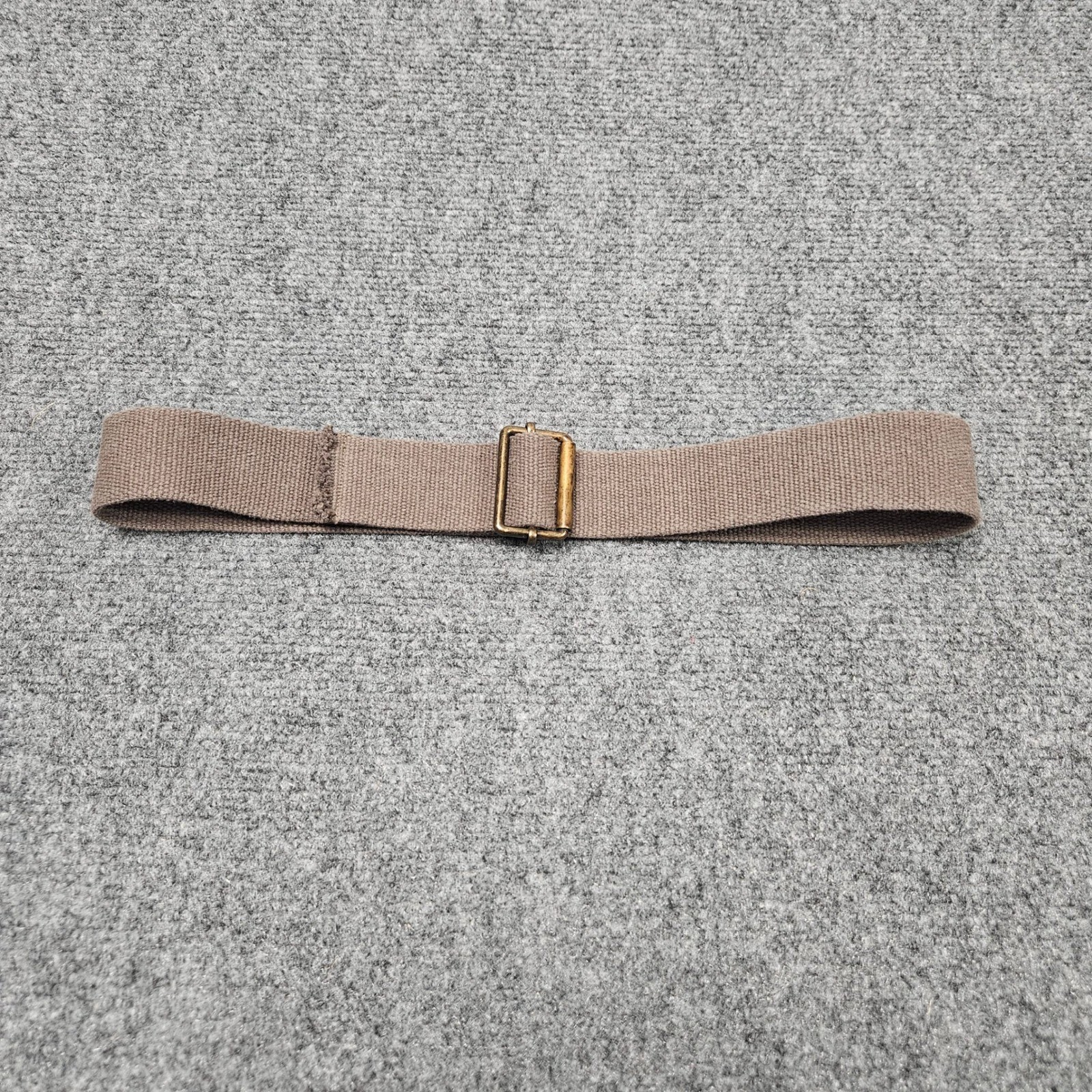 Canvas Belt Single Prong Roller Buckle 33 in Length Brown Solid Utility Workwear