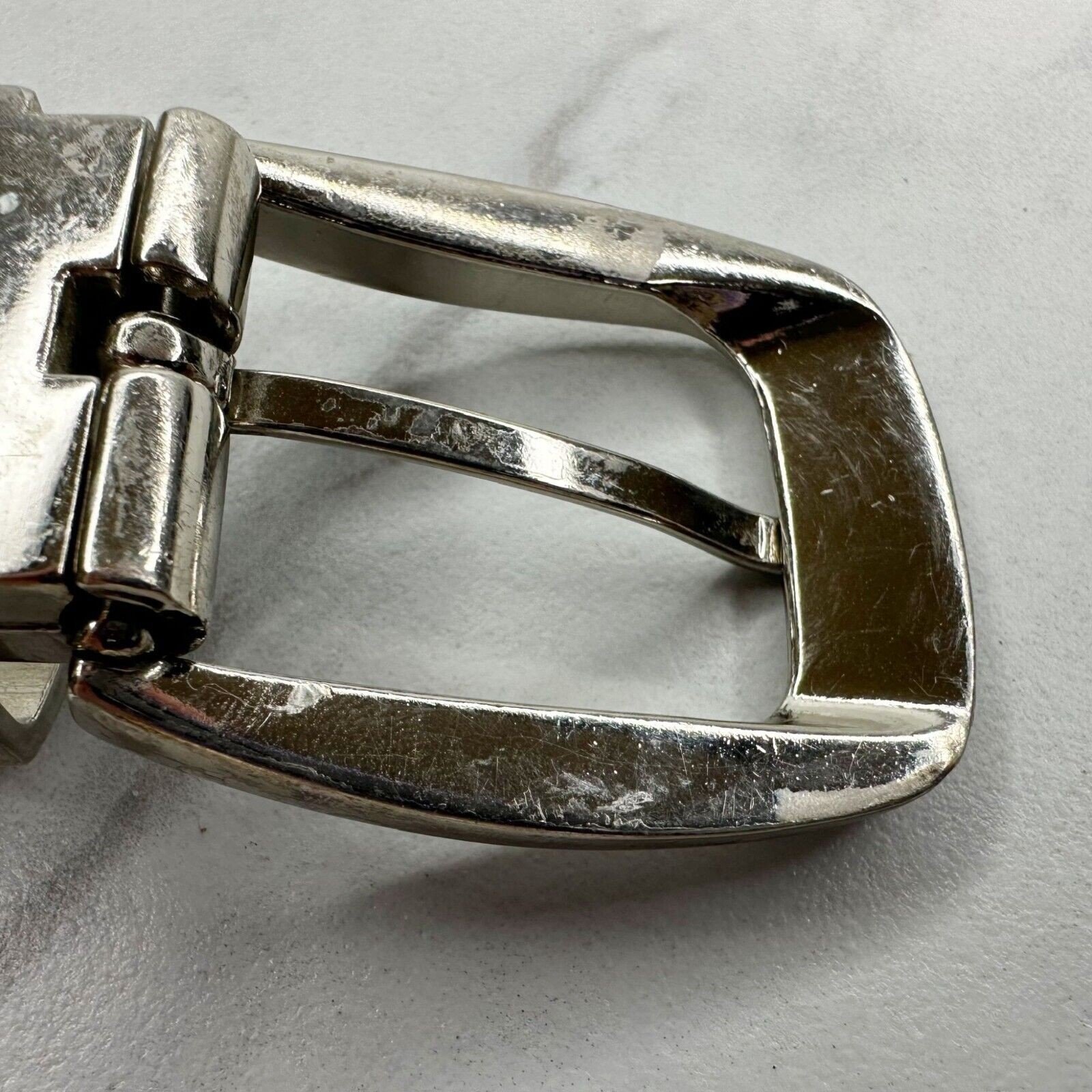 Silver Tone Reversible Simple Basic Belt Buckle