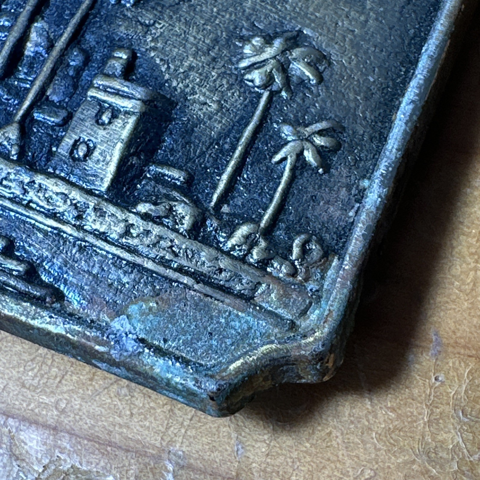 Vtg Bronze Big Belt Buckle Hearst Castle California Pop Mystery Destination A6
