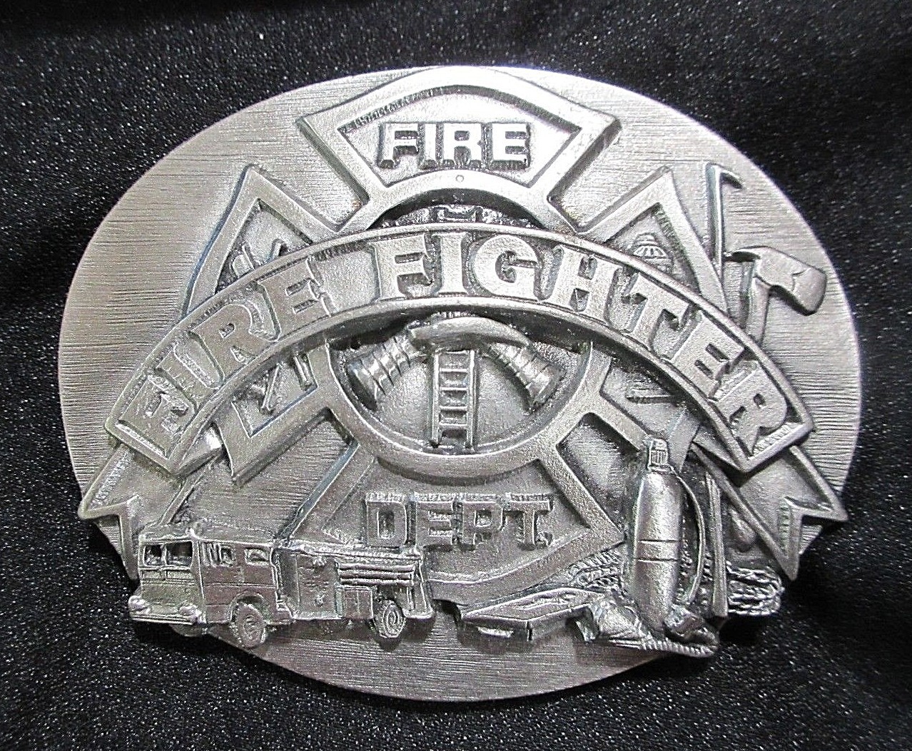FIRE FIGHTER Belt Buckle Fire Dept. Siskiyou 1991 America&rsquo;s Heroes