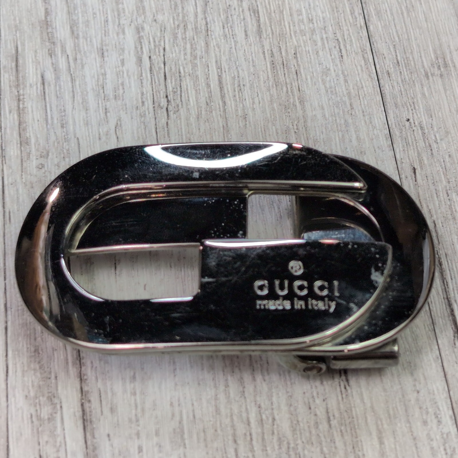 Authentic GUCCI Silver Tone Interlocking G Belt Buckle Made in Italy Designer