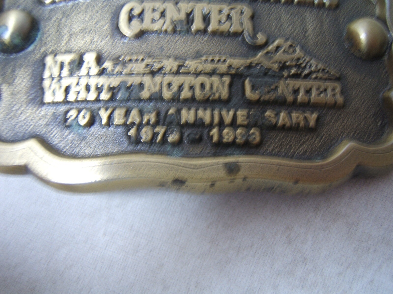 NRA Whittington Center Brass Belt Buckle 20th Anniversary 1993