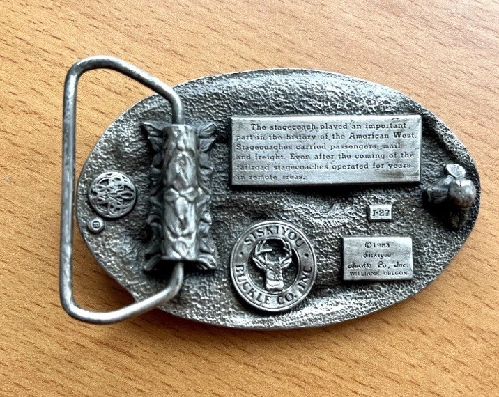 &lsquo;The Stagecoach&rsquo; belt buckle (Siskiyou)