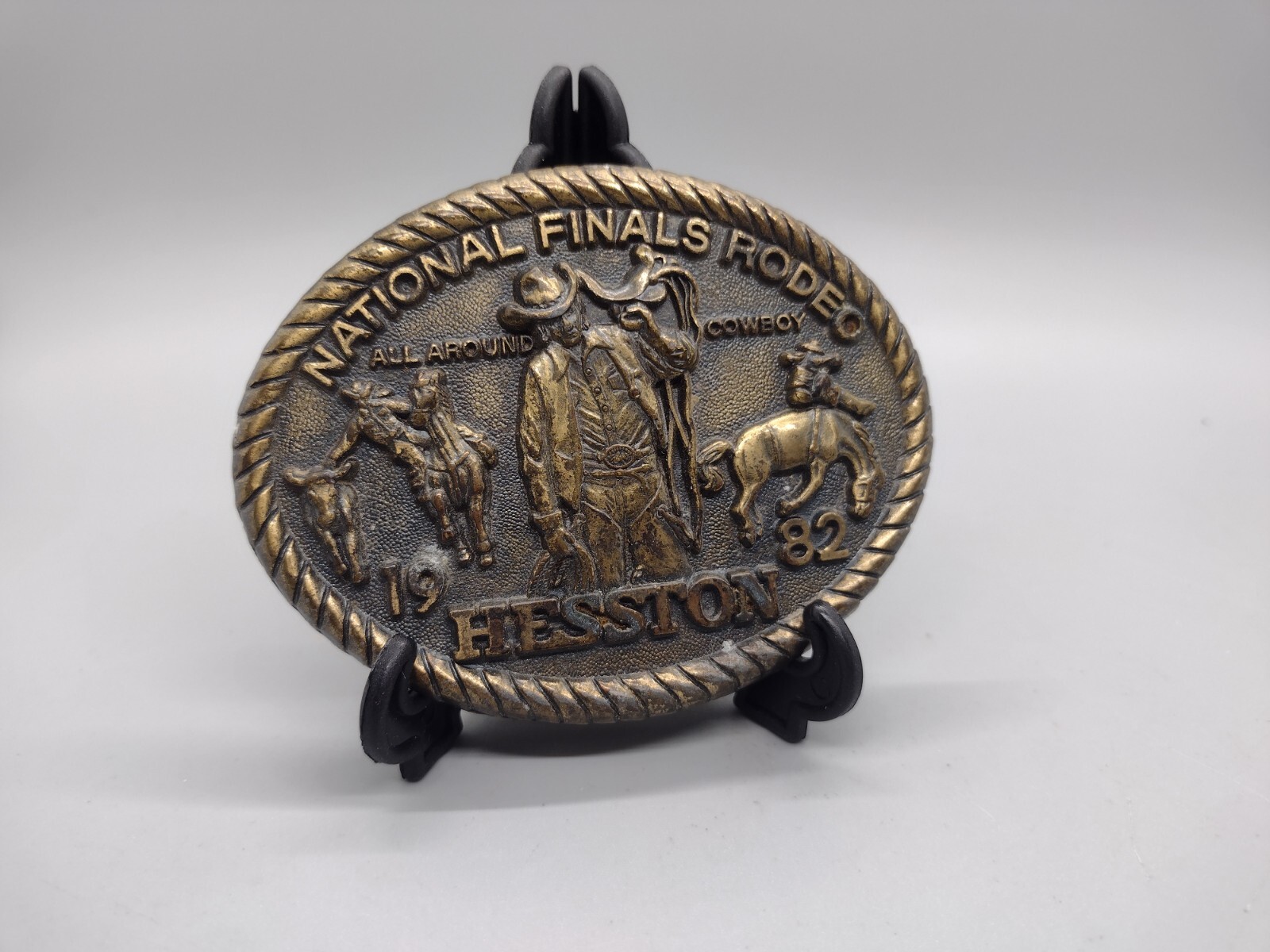 National Finals Rodeo Hesston 1982 NFR Adult Cowboy Buckle