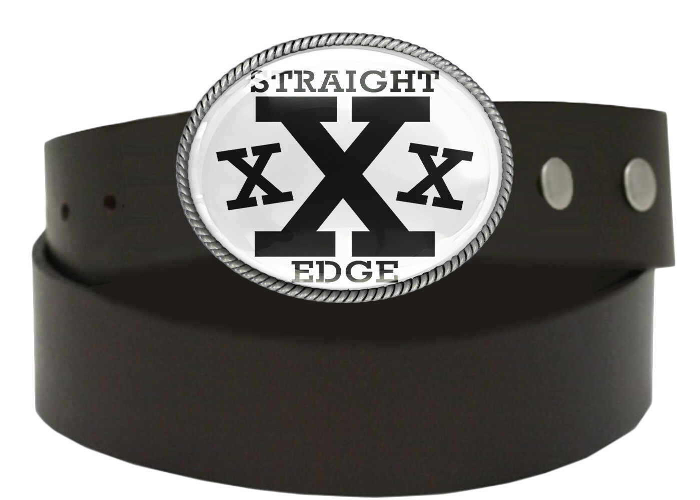 Straight Edge Belt Buckle – Sobriety Hardcore Punk Handmade Buckle – 281