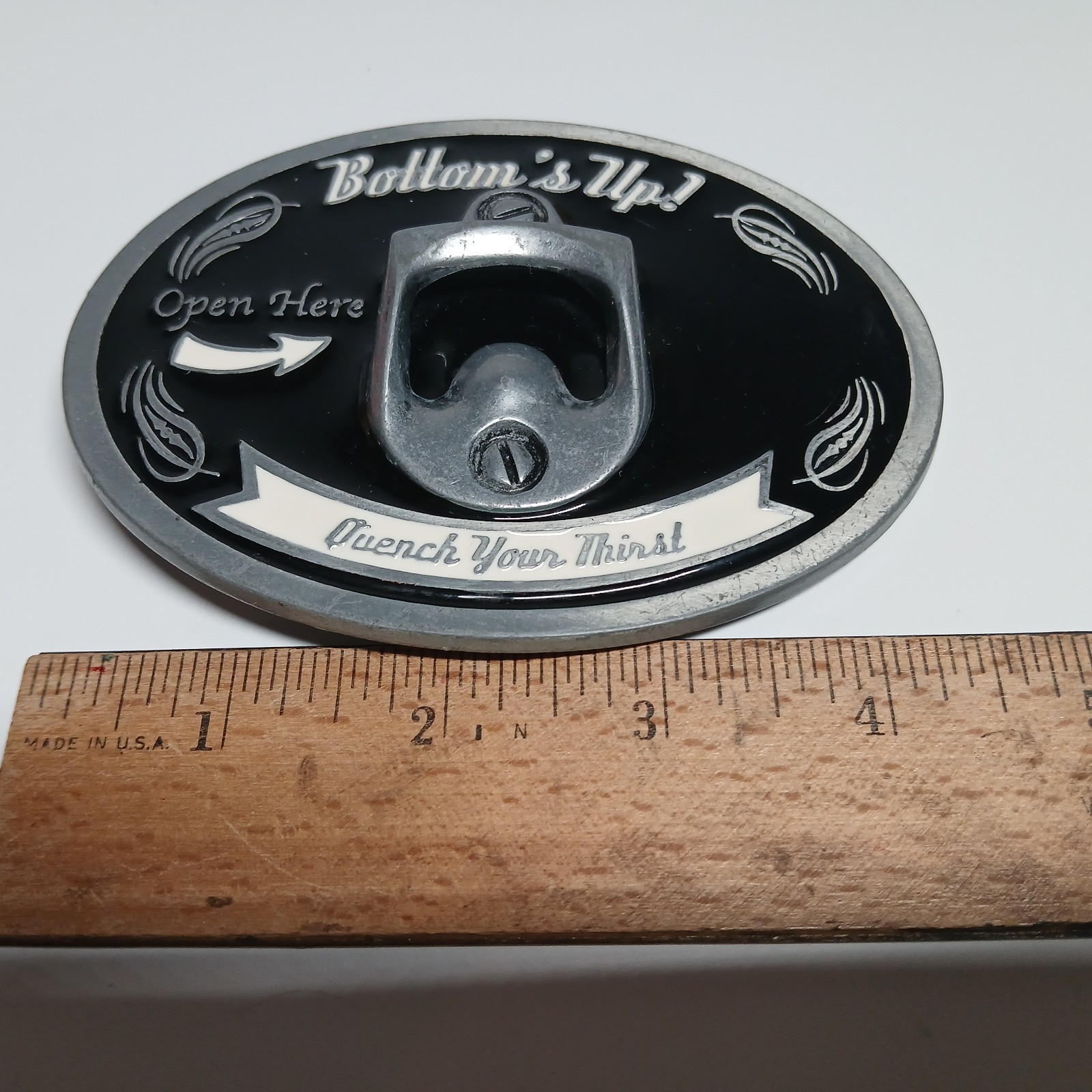 Bottom&rsquo;s Up Belt Buckle Bottle Opener
