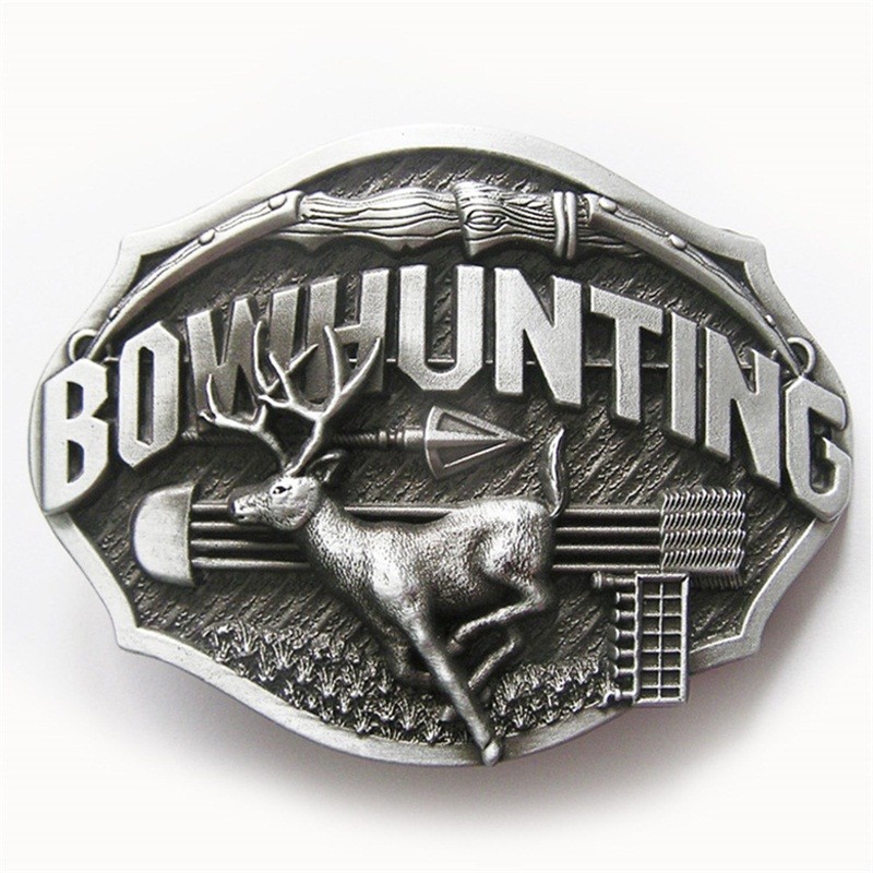 Antique Brushed Silver Western Deer Animal Belt Buckle also Stock in the US