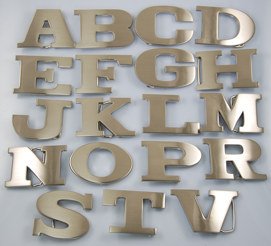Initial Belt Buckles Metal Stainless Alphabet A,B,C,D,E,F,J,K,L,M,N,O,P,R,S,T,V
