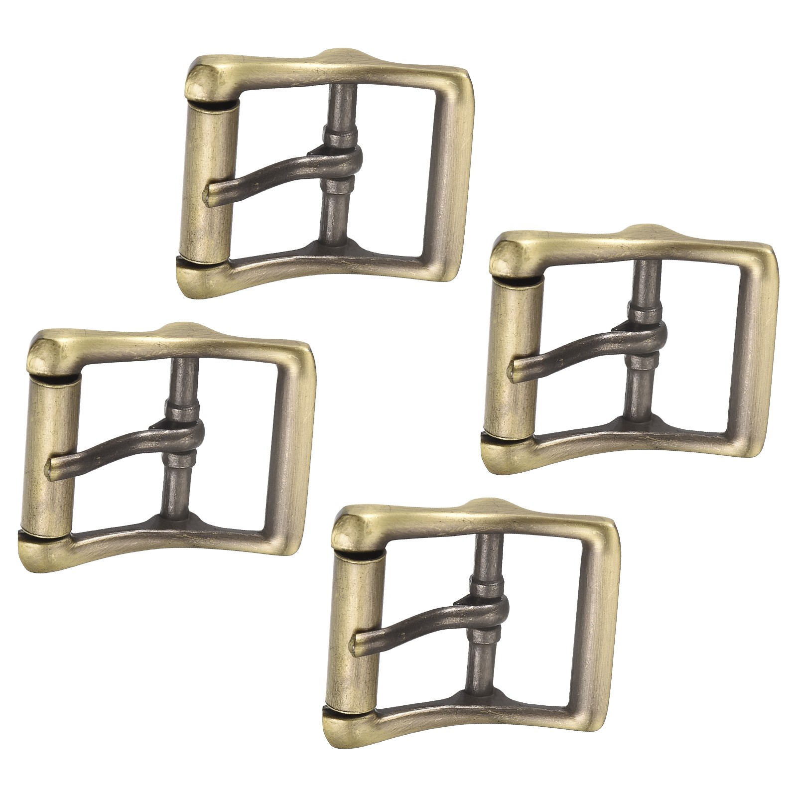 4Pcs 0.98&Prime; Single Prong Belt Buckle DIY Square Center Bar Buckle Bronze