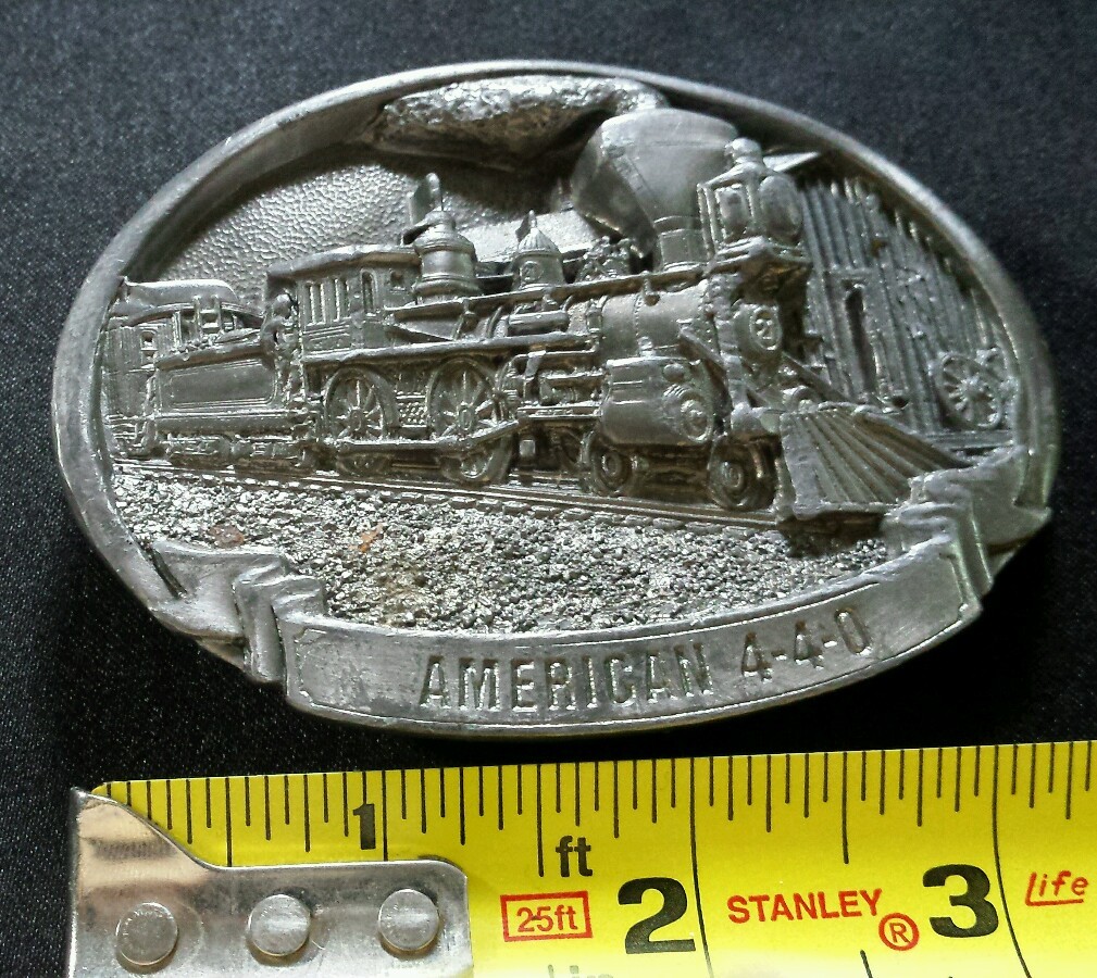 AMERICAN 4 4 0 STEAM ENGINE TRAIN BELT BUCKLE MADE IN USA