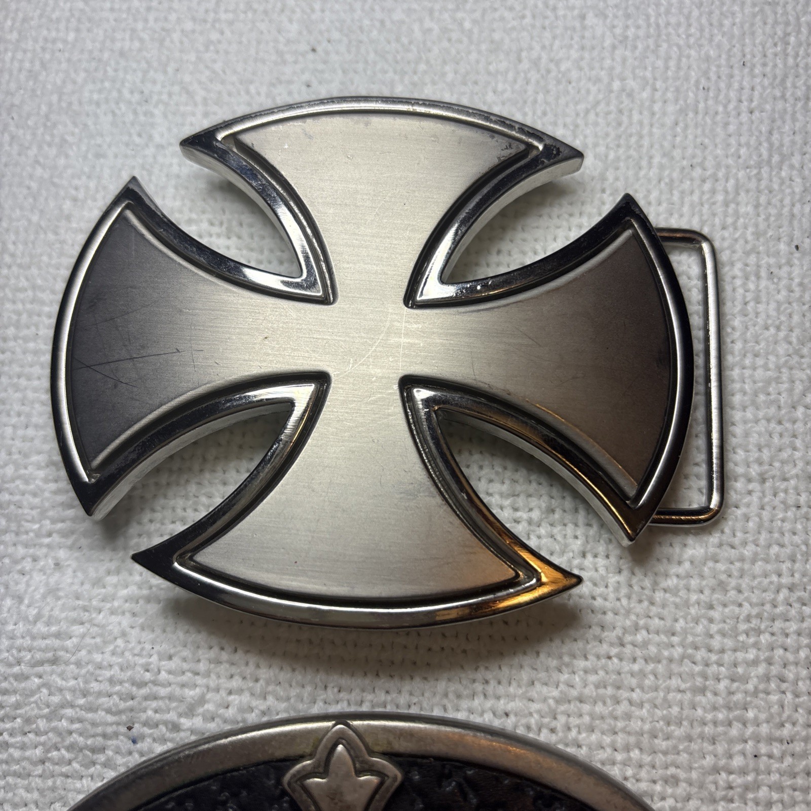 Gothic Black with Silver Cross Belt Buckles Lot Of 2