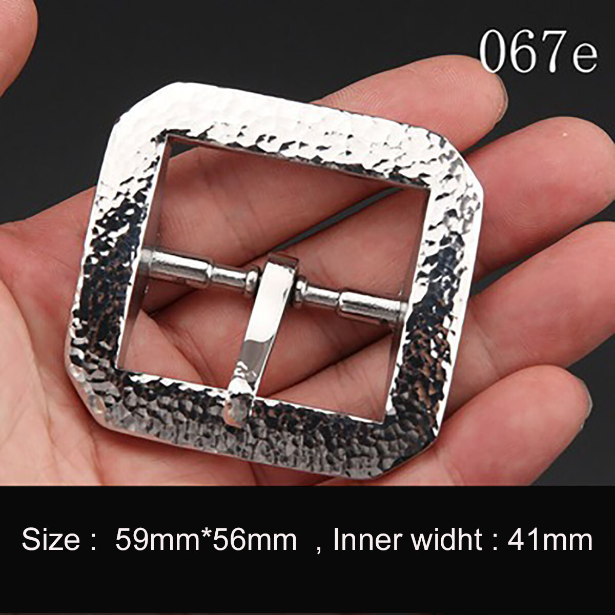 Hammered striation design stainless steel Belt Buckle for Men Women Leathercraft