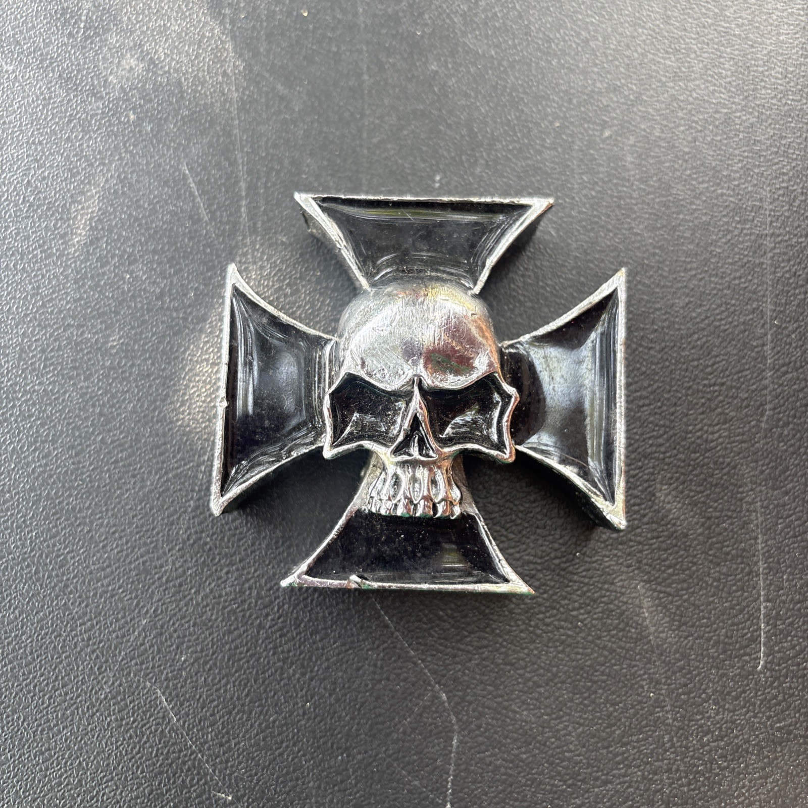 IRON CROSS/SKULL maltese cross chopper motorcycle outlaw biker Paperweight??