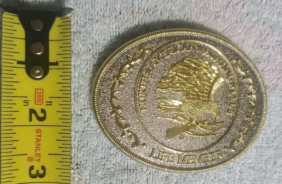 North American Hunting Club Life Member two tone belt buckle With Tin