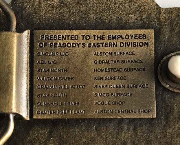 Peabody Coal Company Eastern Division 1983 Safety Award Belt Buckle Vtg 80’s