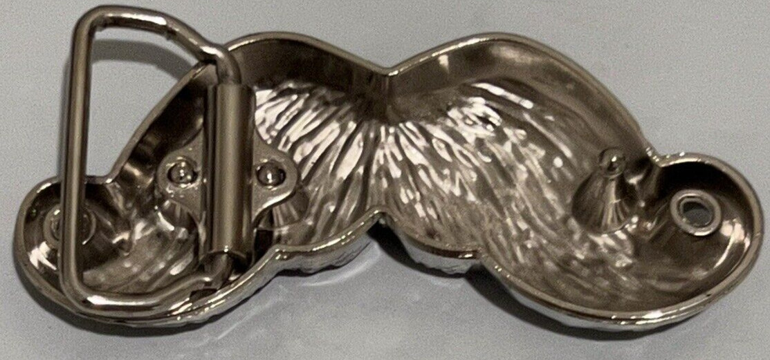 Mustache Belt Buckle Metal Psychobilly Rockabilly Biker Punk Heavy Funny