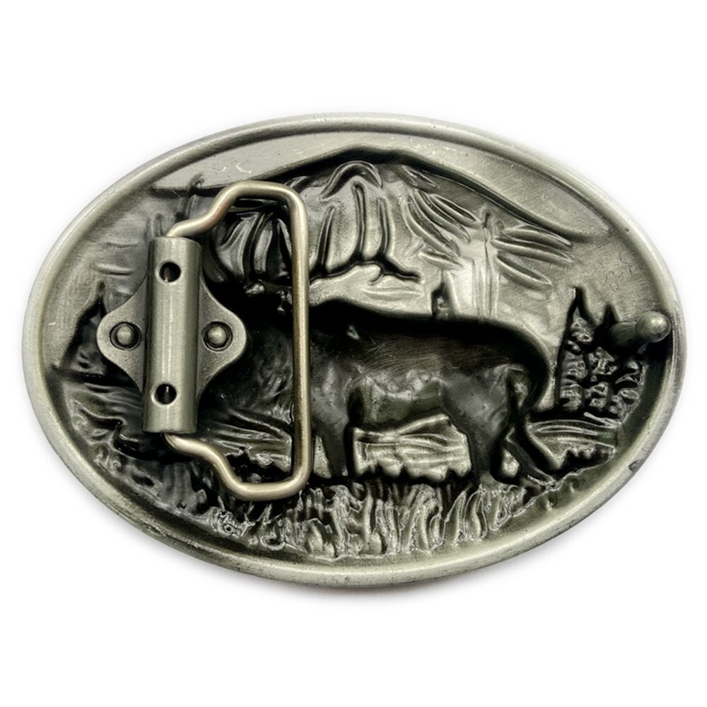 Moose Elk Deer Belt Buckle Western Cowboy Native American Motorcyclist (YDR-1-S)