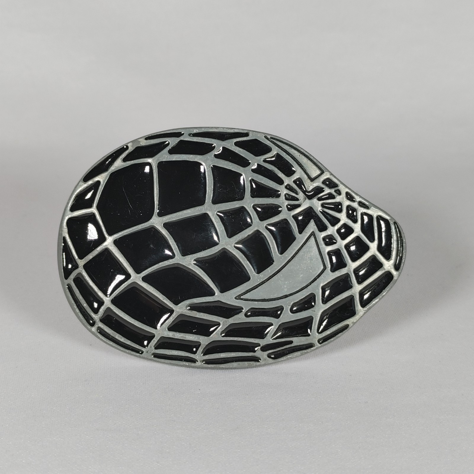 Spiderman Big Faced Enameled Belt Buckle Rare Black Suit Oversized