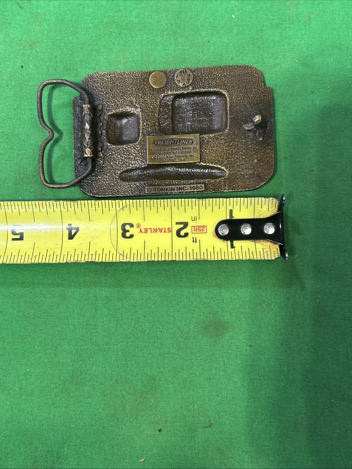 Vintage 1980 Freightliner Semi Truck Belt Buckle Tonkin Inc Metal M 41