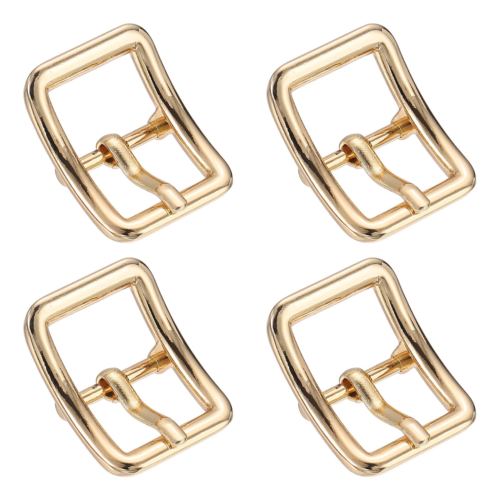 4Pcs Single Prong Belt Buckle 0.63&Prime; ID Curved Bow Buckle for Belt, Light Gold