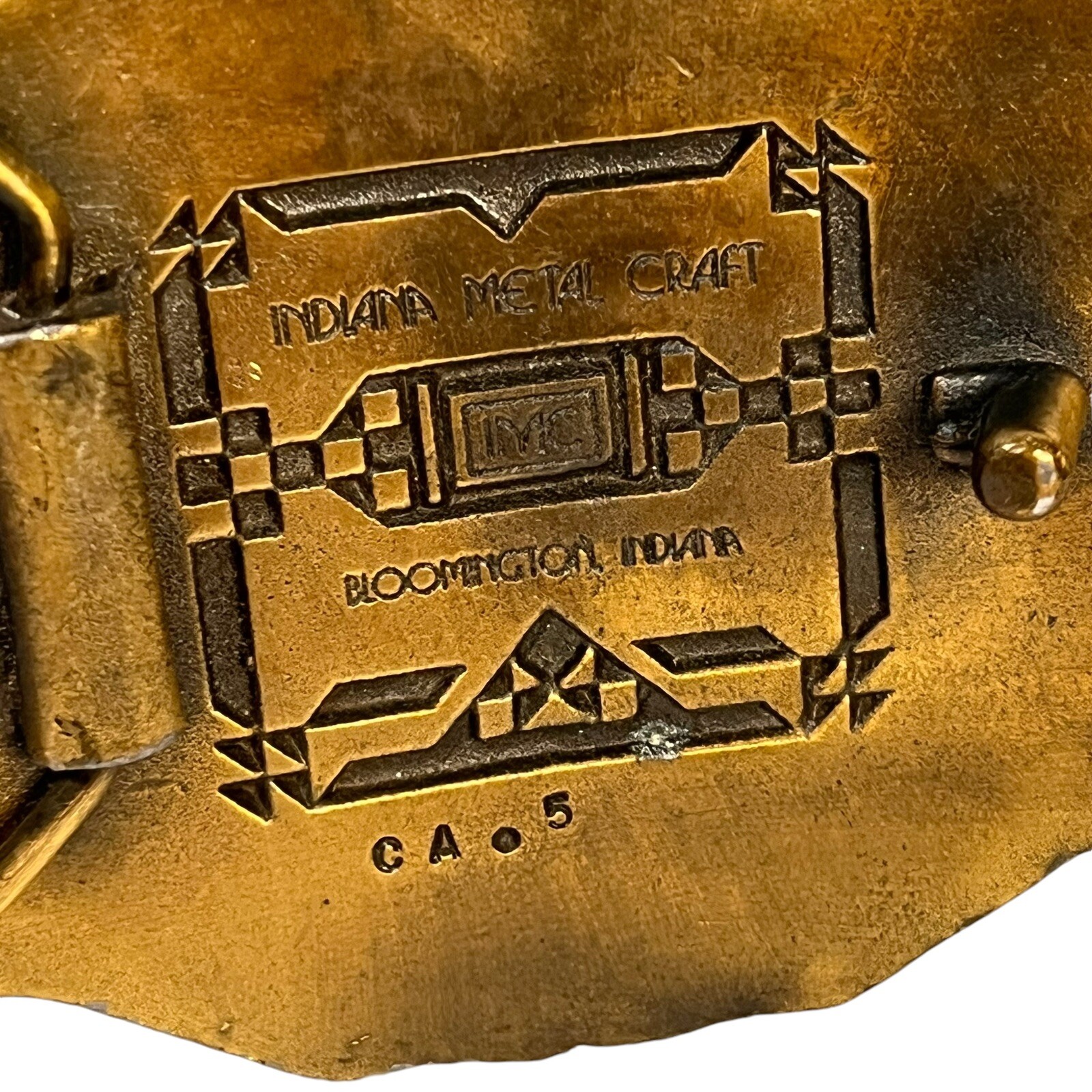 Vintage Ford Model A Car Brass Belt Buckle Scrolls Transportation