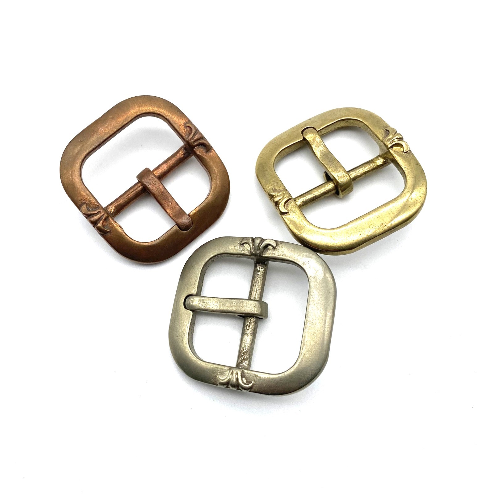 Fleur De Lis Buckle Copper Casted Leather Buckle