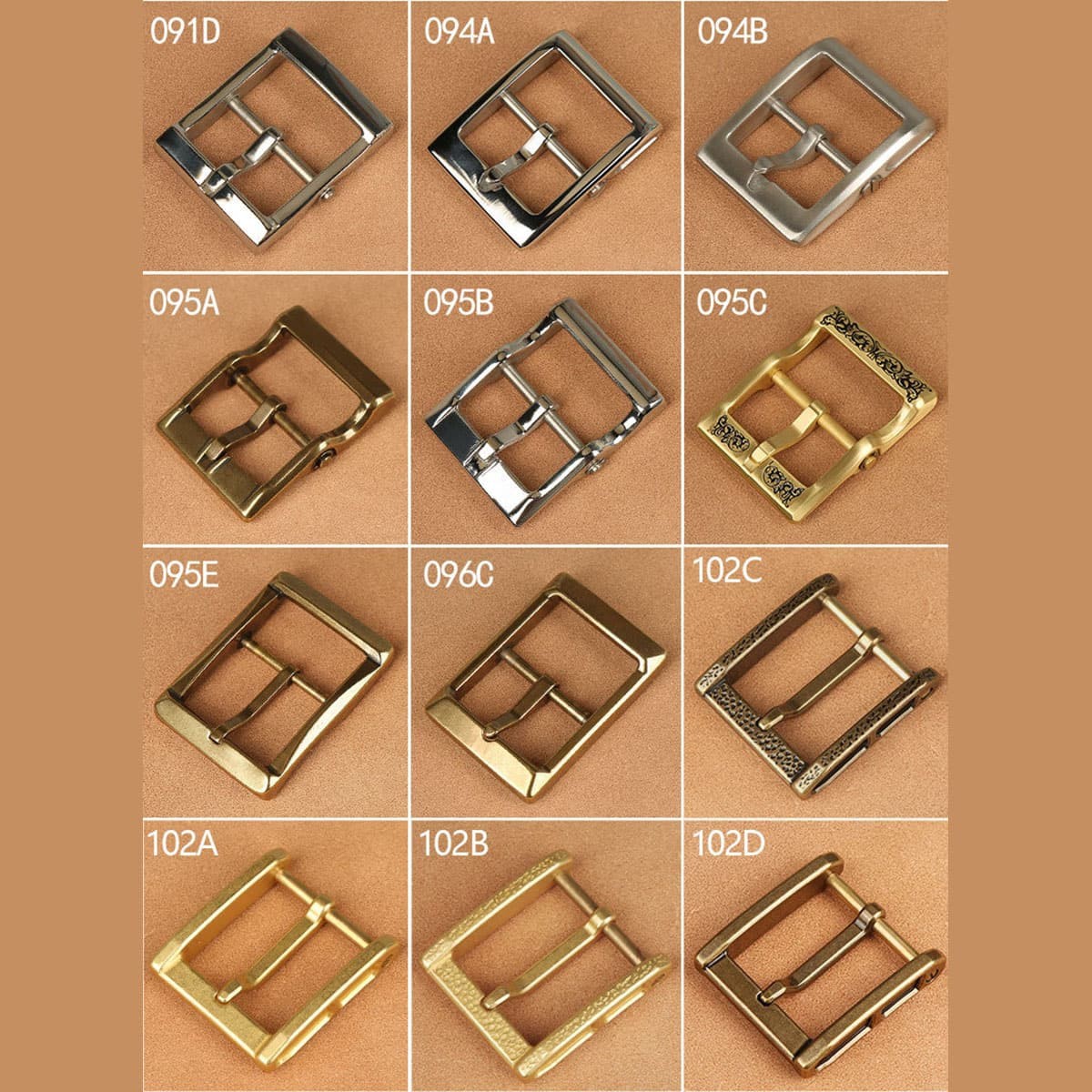 Brass Belt Buckle for Men Leather Belt Pin Buckle Stainless Steel Vintage Style