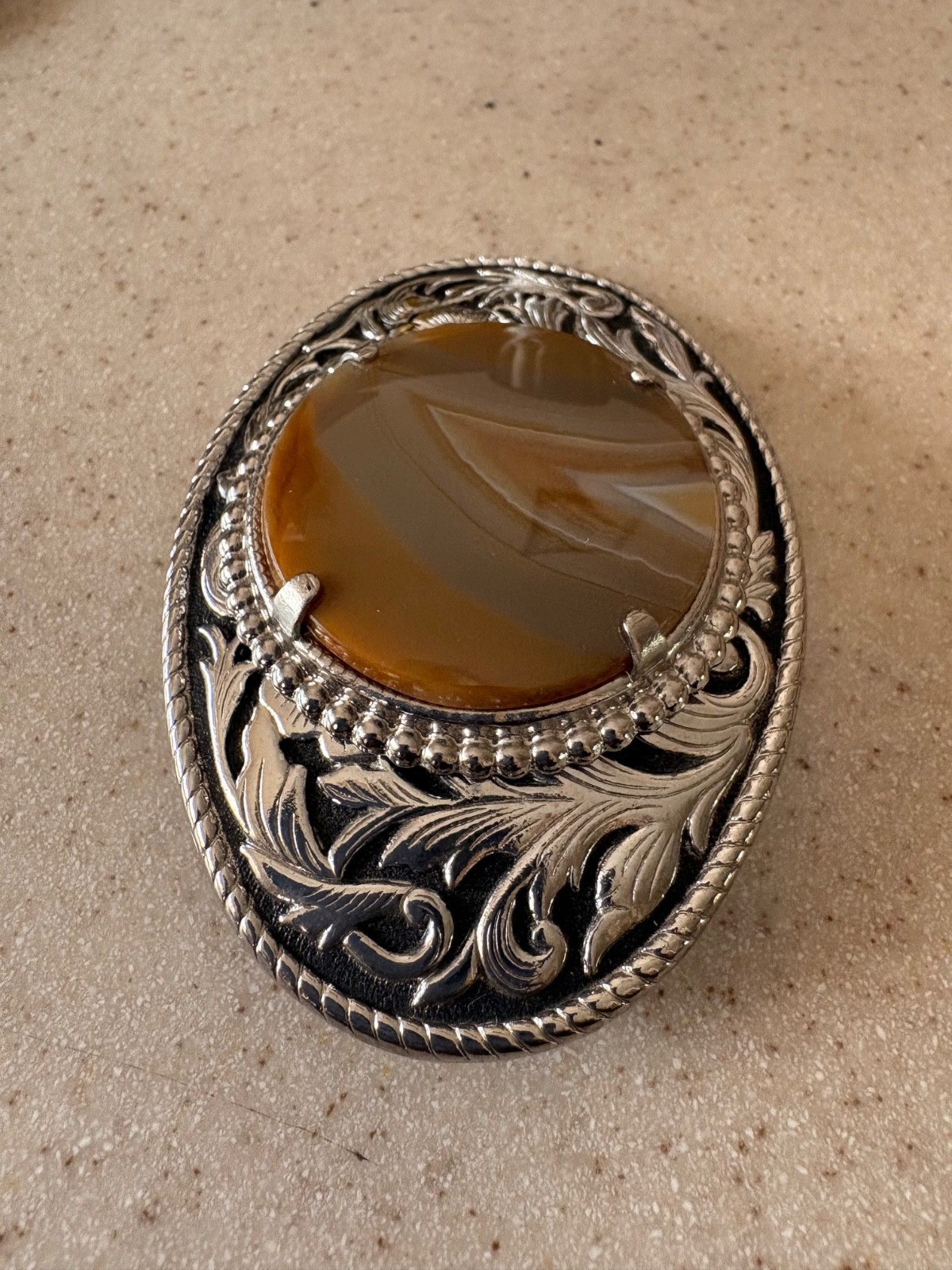 AGATE belt buckle SOUTHWESTERN cowboy POLISHED STONE gemstone rock