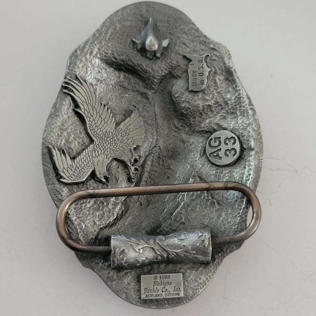 Vintage 1998 Siskiyou Pewter 3 Dimensional Eagle Belt Buckle AG33