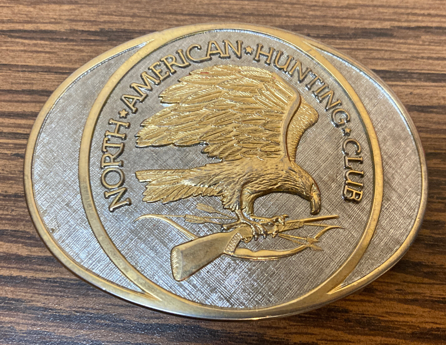 North American Hunting Club Eagle 24K Gold&Rhodium Over Solid Brass Belt Buckl
