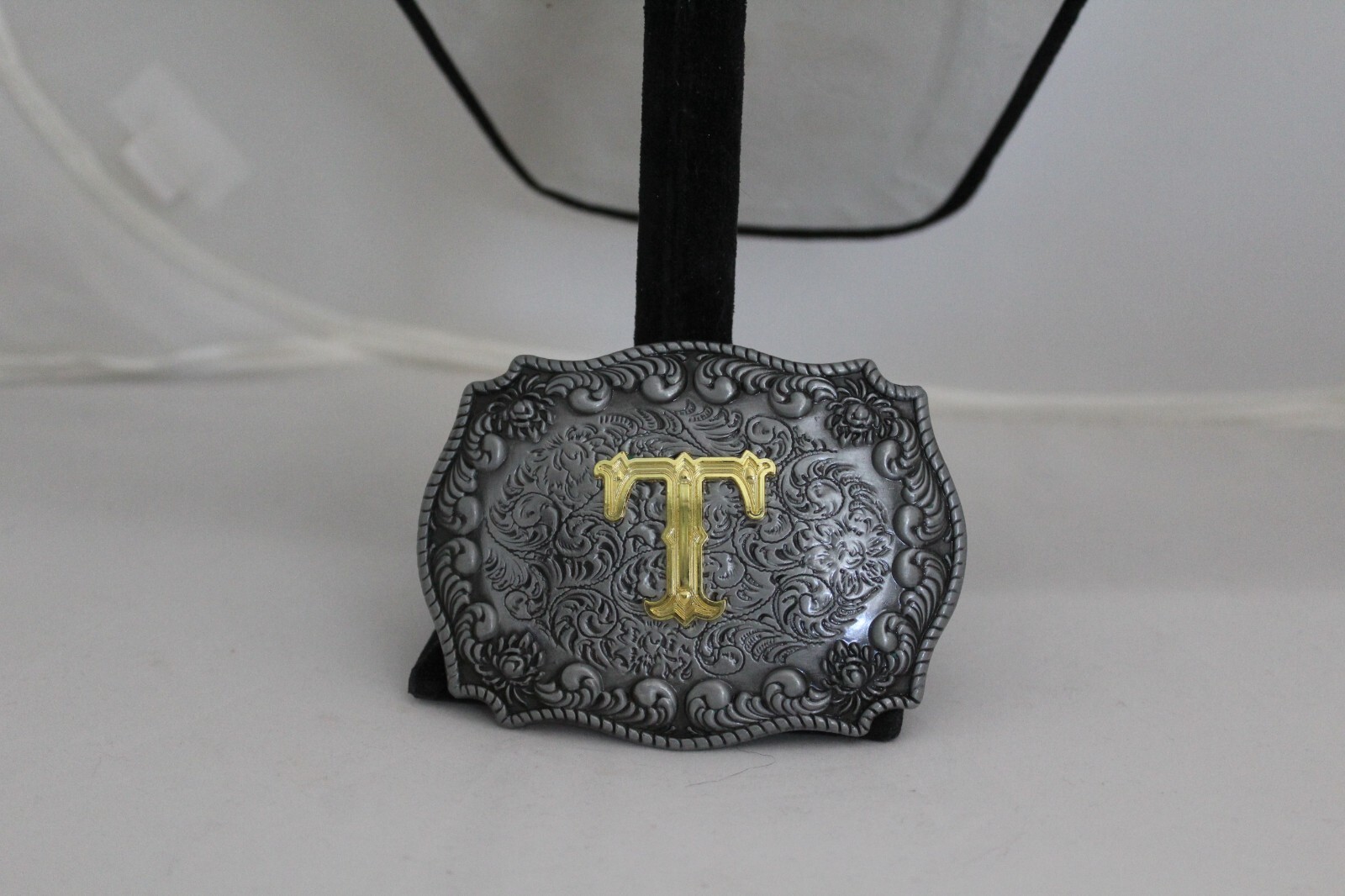 WMG T Initial Gold Tone Rodeo Western Fashion Unisex Cowboy Belt Buckle