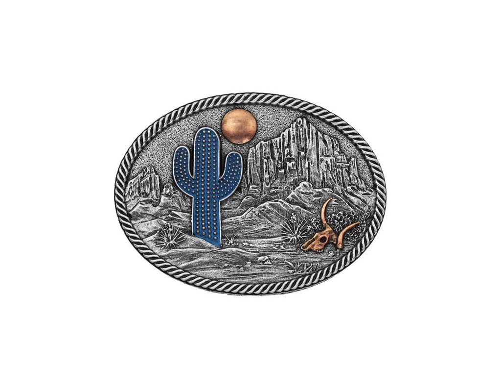 Montana Silversmiths Belt Buckle Moon 4&Prime; x 2&Prime; Silver Copper A825