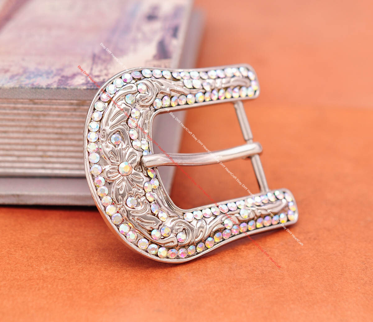 30mm Shinny Western Cowboy Colorful Rhinestone Crystal DIY 3PCS Set Belt Buckle