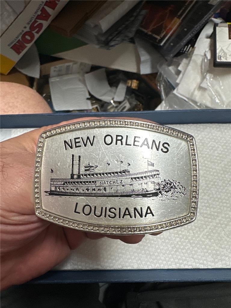 Vintage New Orleans Louisiana Belt Buckle Natchez Paddle Boat