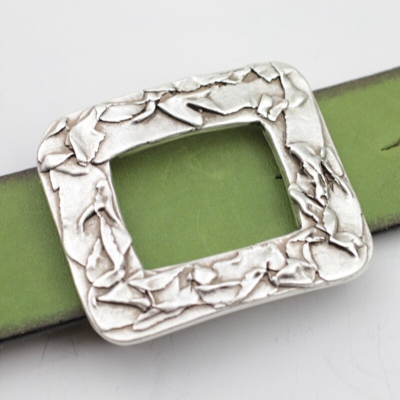Rectangular Belt Buckle Metal Textured Design Modern Classic