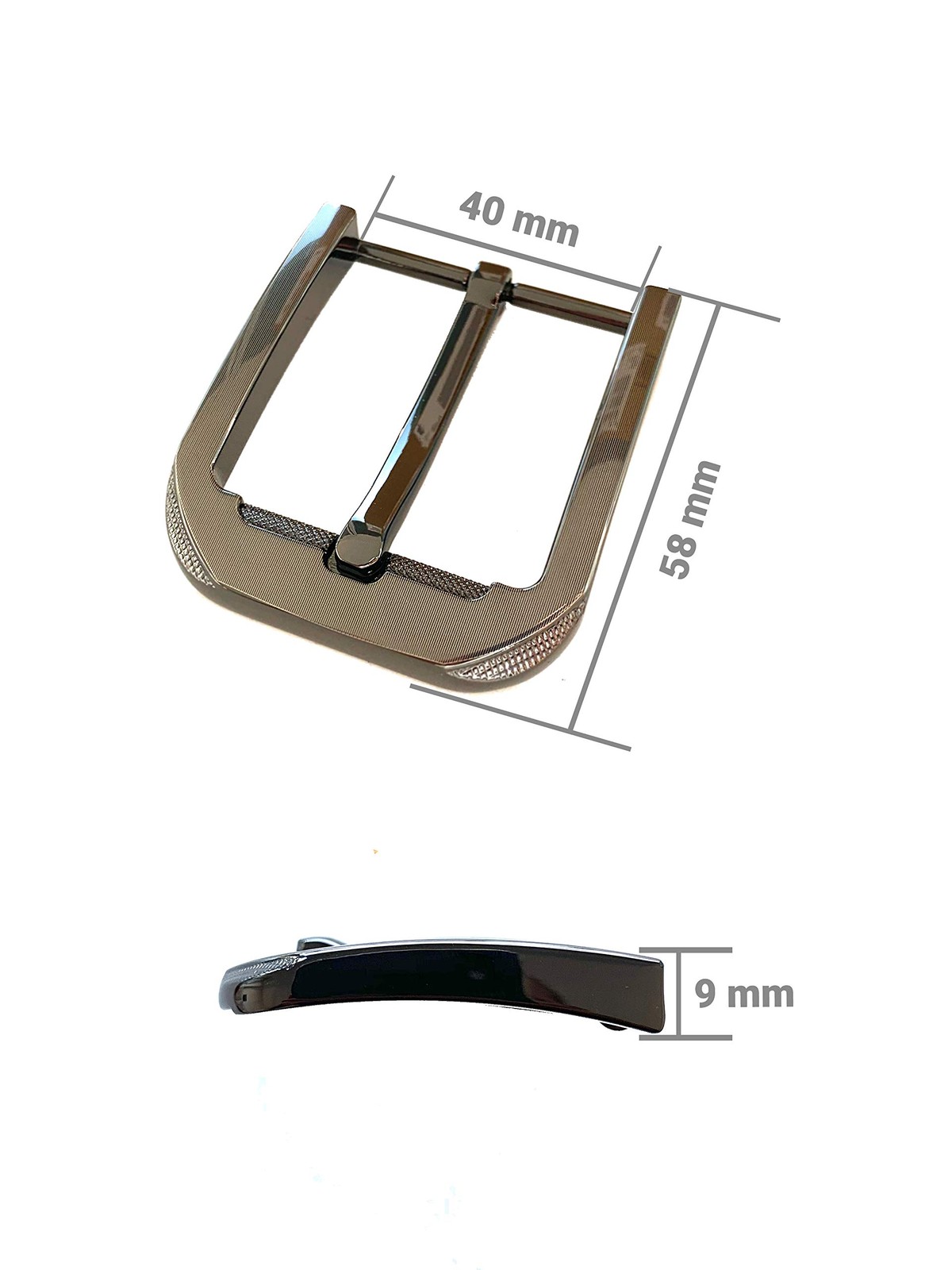 Premium Belt Buckle Men&rsquo;s 40mm Wide Metallic Grey with Laser Finish Belts…