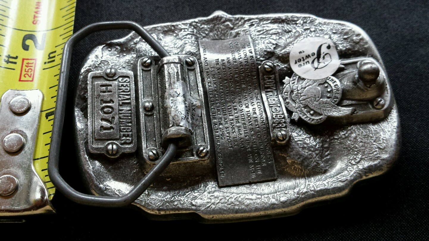 U.S. ARMY FIREPOWER BELT BUCKLE PEWTER 1983