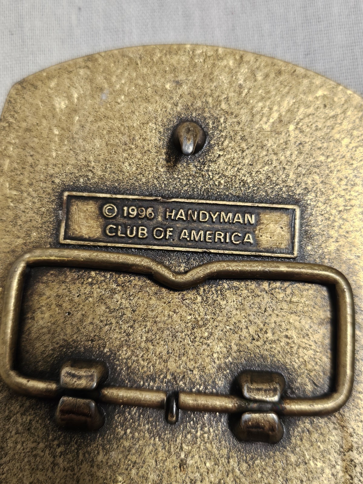 Handyman Club Of America Life Member Tool Shop Carpenter Mens Brass Belt Buckle