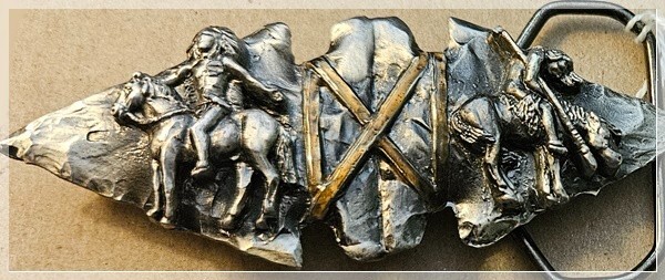MAN ON HORSE BELT BUCKLE– GREAT AMERICAN METAL CO