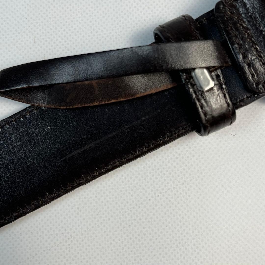 GUCCI Pre-Owned Belt Sherry Line Silver Buckle Leather