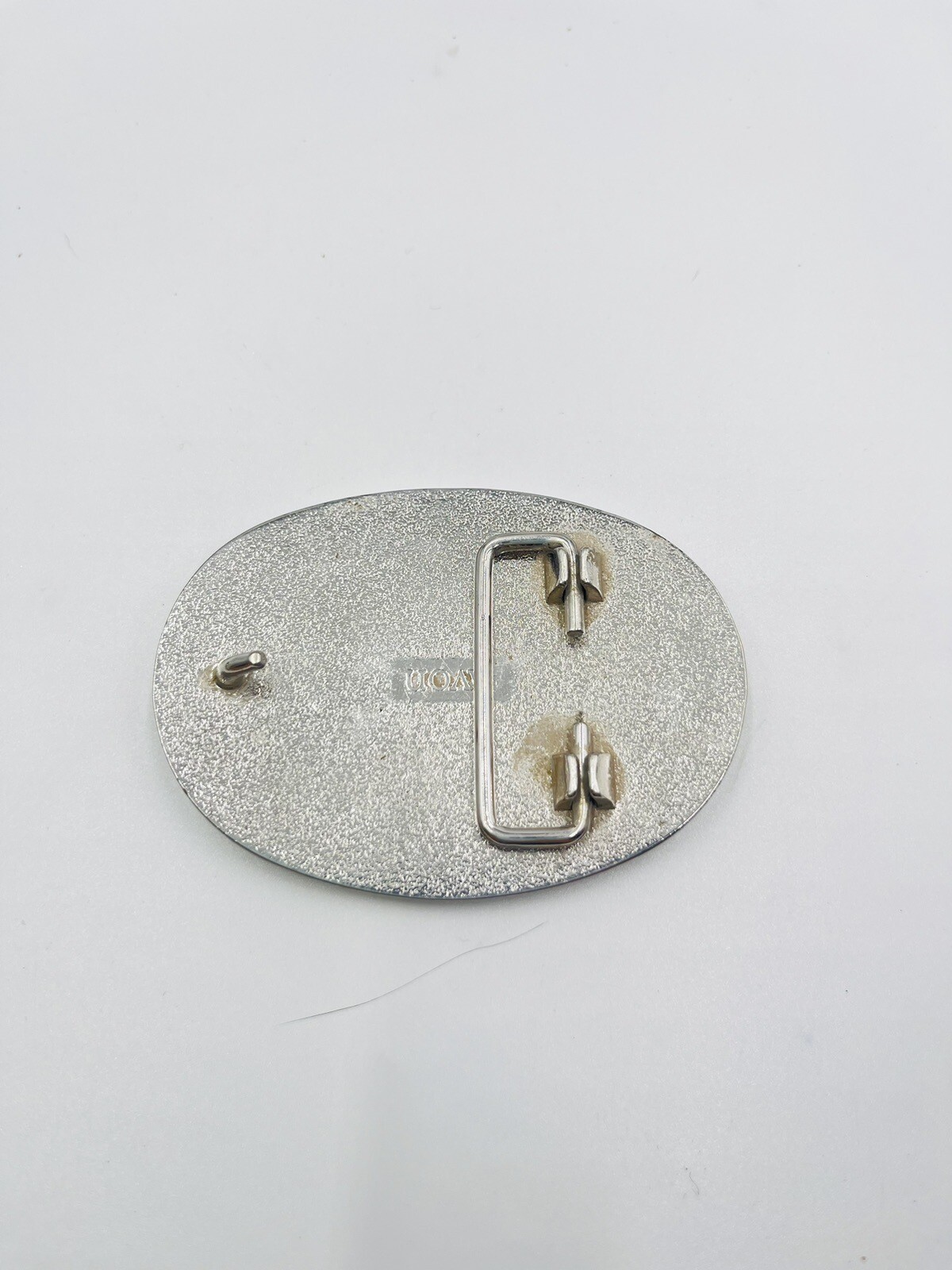 Vintage Avon Metal Silver Saddle Engraved Belt Buckle 2 x 3 Inch