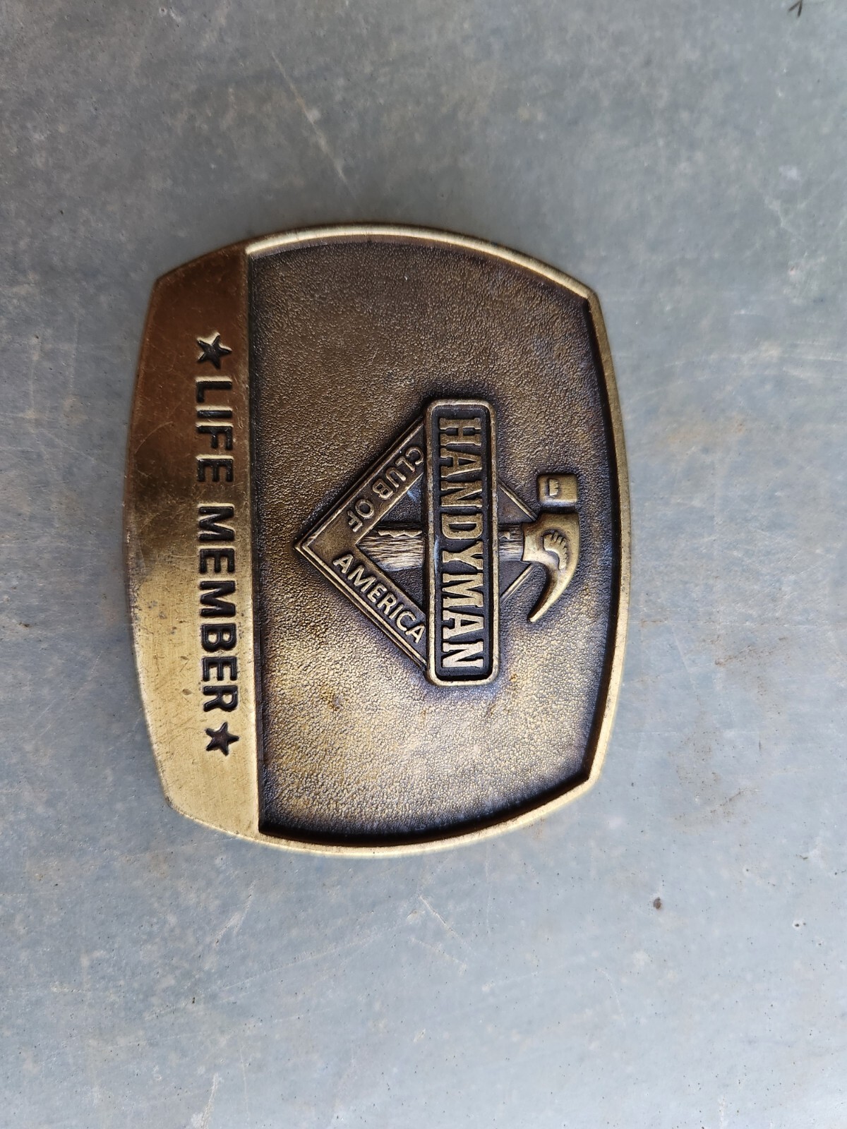 Handyman Club Of America Life Member Tool Shop Carpenter 1996 Belt Buckle BRASS