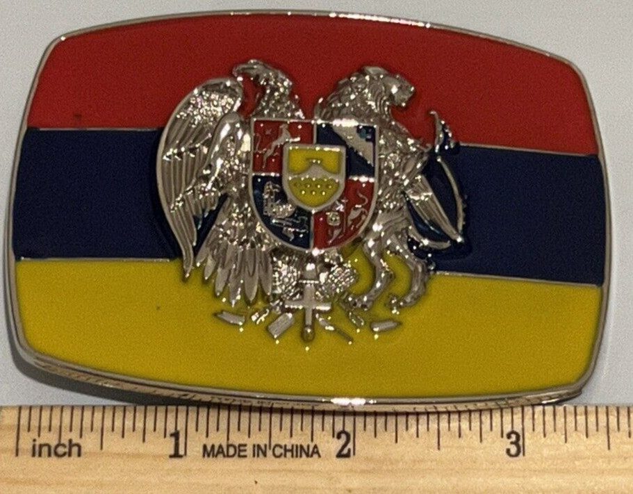 National Flag of Romania Belt Buckle Multi-Colored Western Cowboy Cowgirl