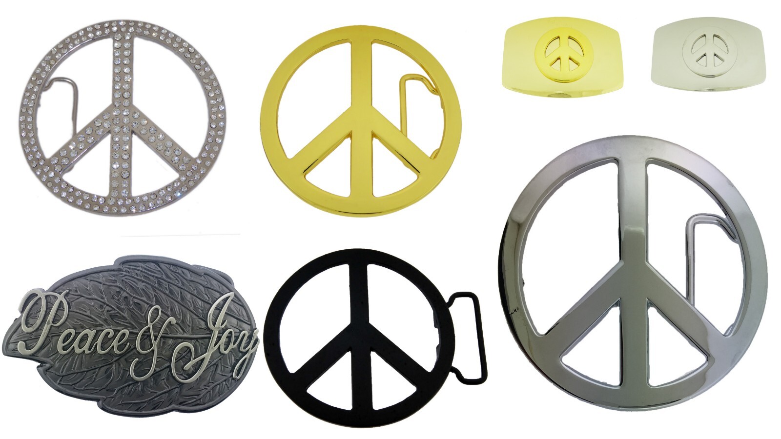 New Men Women Peace Sign Belt Buckle Symbol Dove Peace-Lover-Keeper Silver Metal