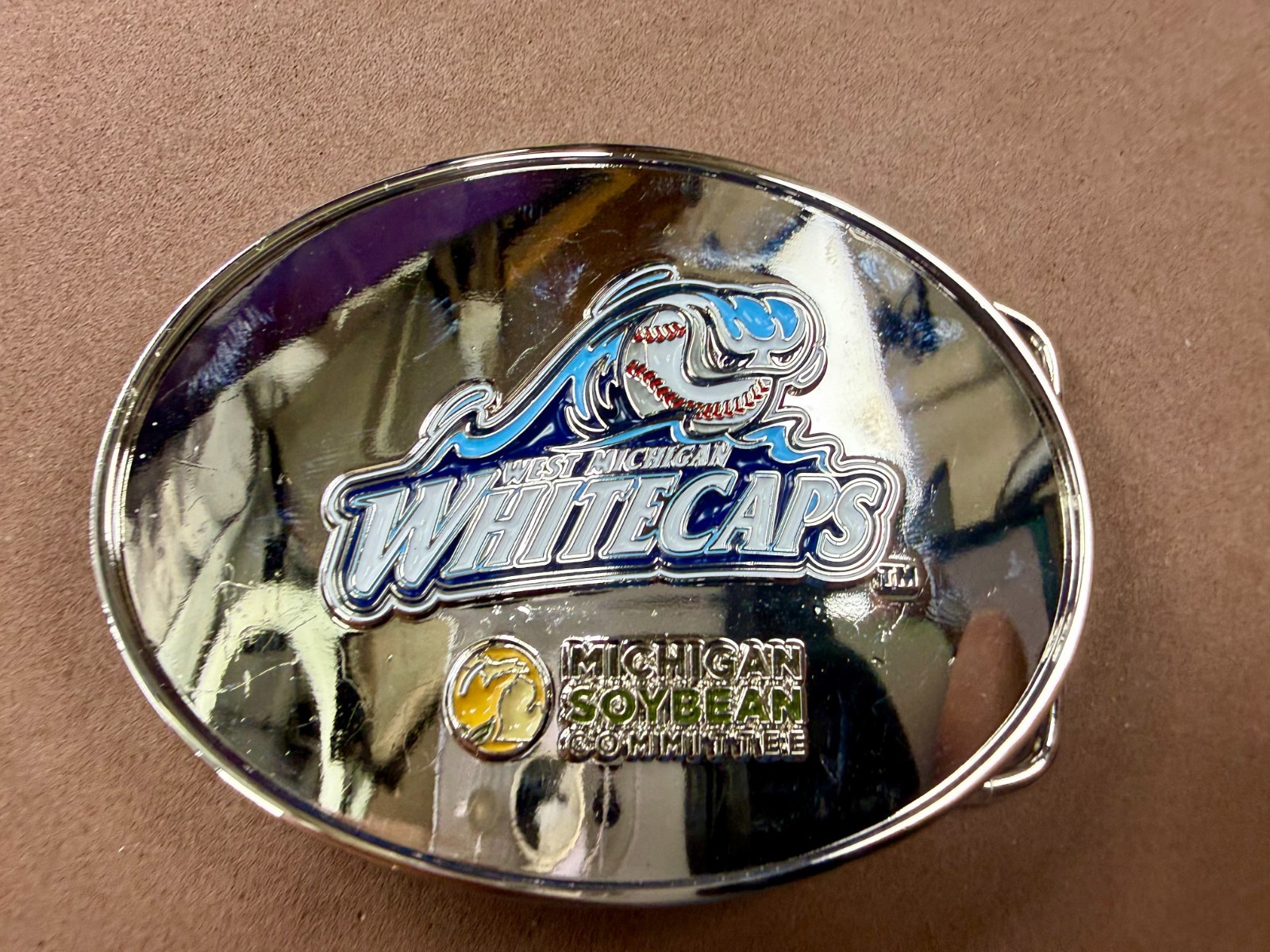 West Michigan Whitecaps Baseball Team Soybean Committee Belt Buckle