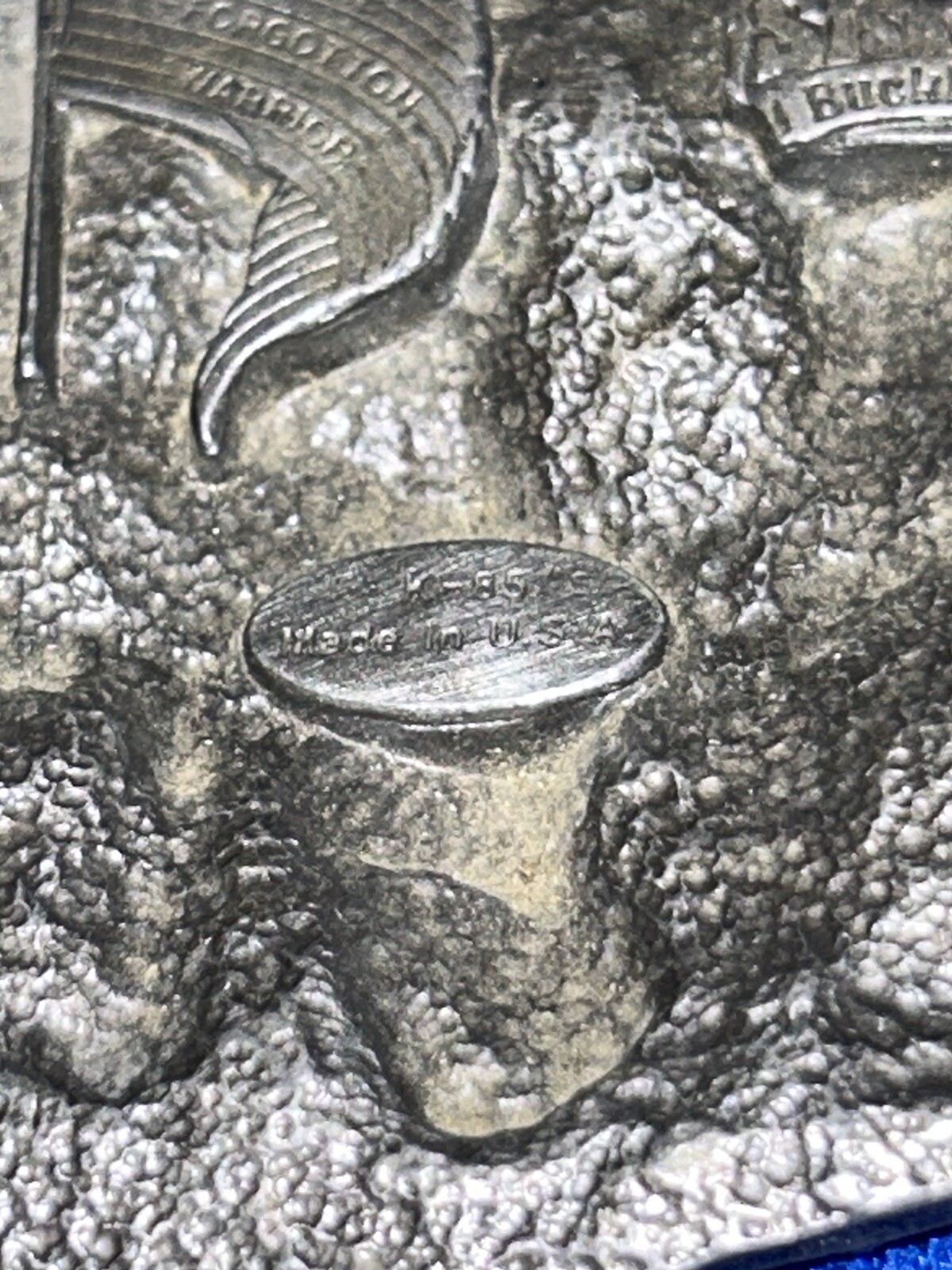 Vtg 1989 Siskiyou Vietnam Veteran USA 3.5&Prime; Enameled Pewter Belt Buckle *As Is*