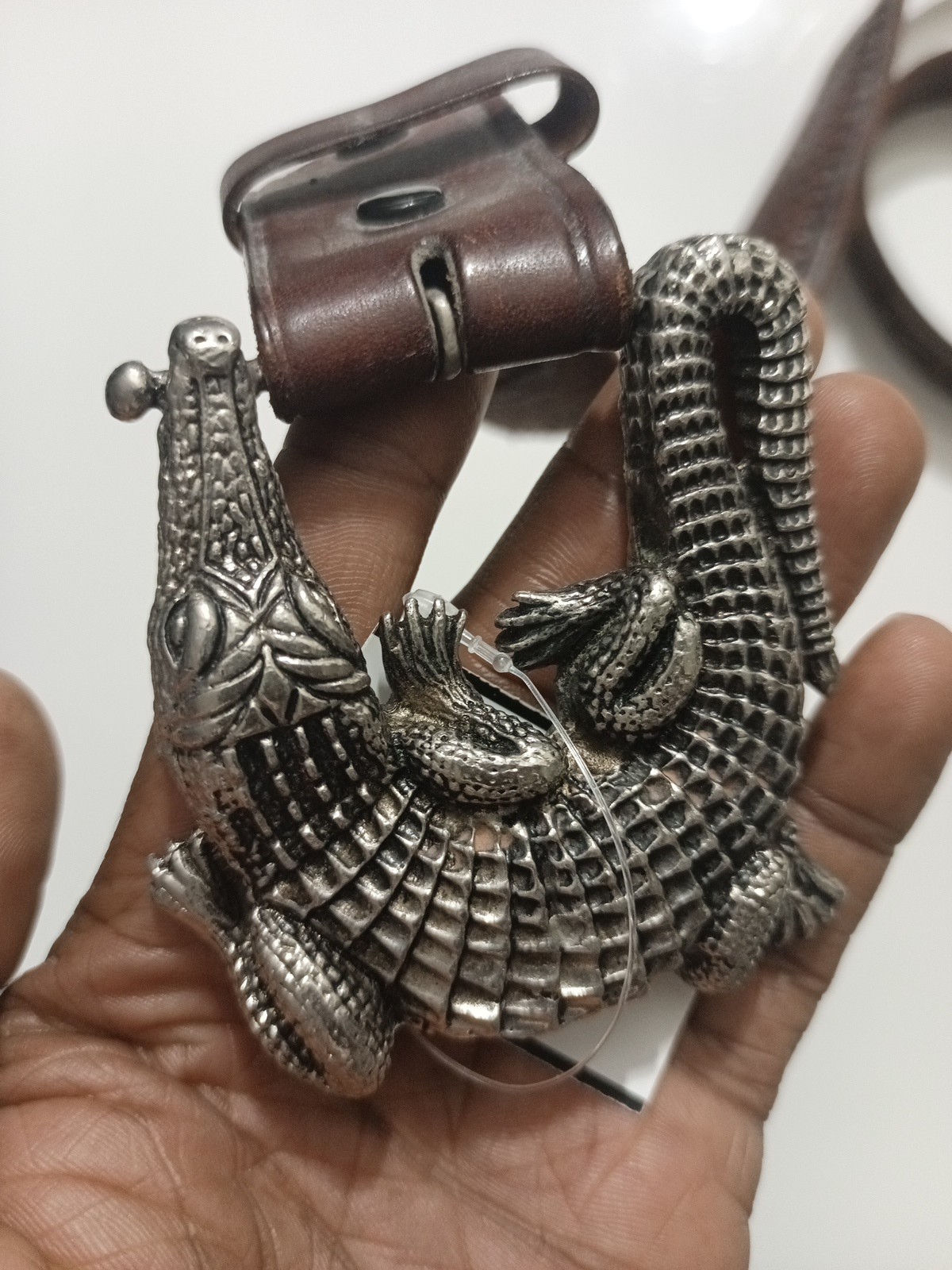 Authentic Barry Kieselstein Cord Vintage Sterling Alligator Belt & Buckle👍Rare
